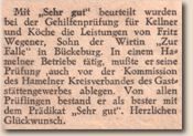 Zeitungsartikel über Fritz Wegener und die Falle.