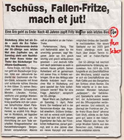 Abschiedsstimmung am letzten Öffnungstag der alten Falle.